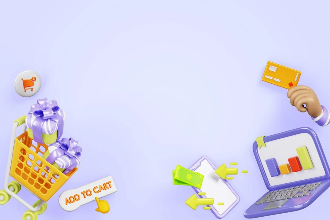 10631434 a laptop and credit card with a shopping cart